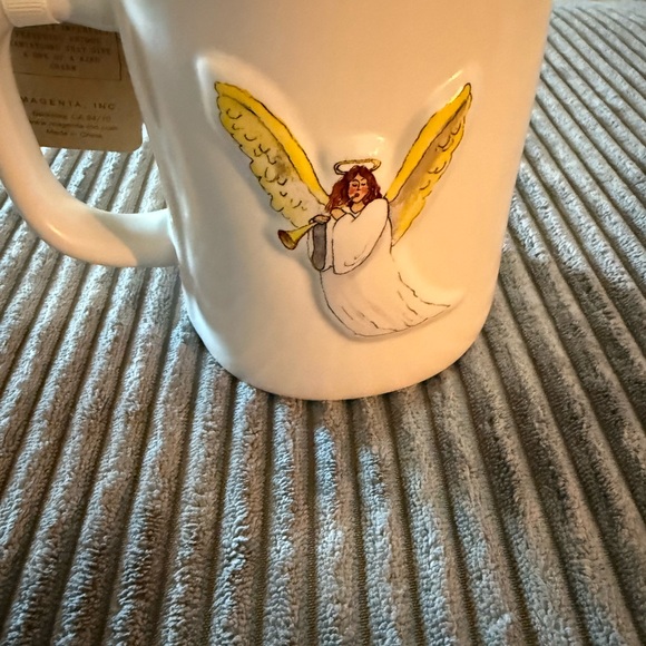 Rae Dunn White Ceramic Double-sided Mug with  Angel - Picture 2 of 6